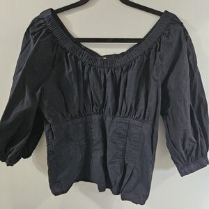 Free People Off-Shoulder Black Blouse